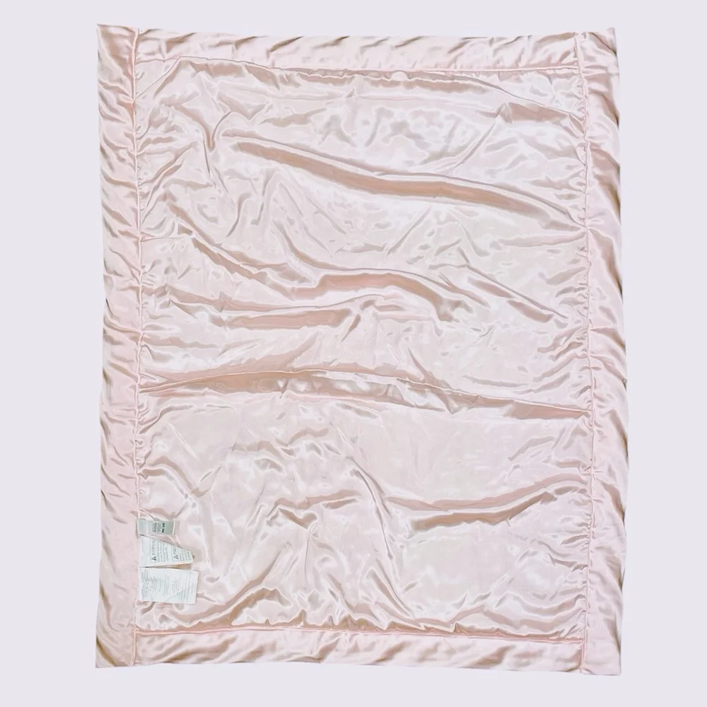 Little Me So Soft White Satin Trim Backing Baby Blanket Security Lovey